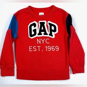 GAP KIDS‎ Boys’ Vintage-Inspired NYC EST. 1969 Varsity Red Sweatshirt Size XS